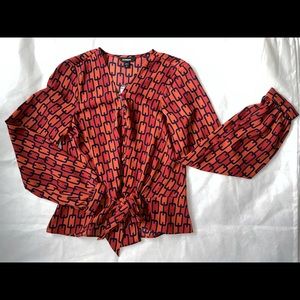 Retro v-neck Express button down shirt